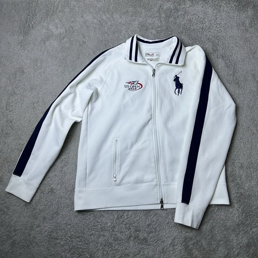 Ralph Lauren RLX Womens ‎ XL White Navy Full Zip Track Jacket US Open 2006 - Picture 13 of 14